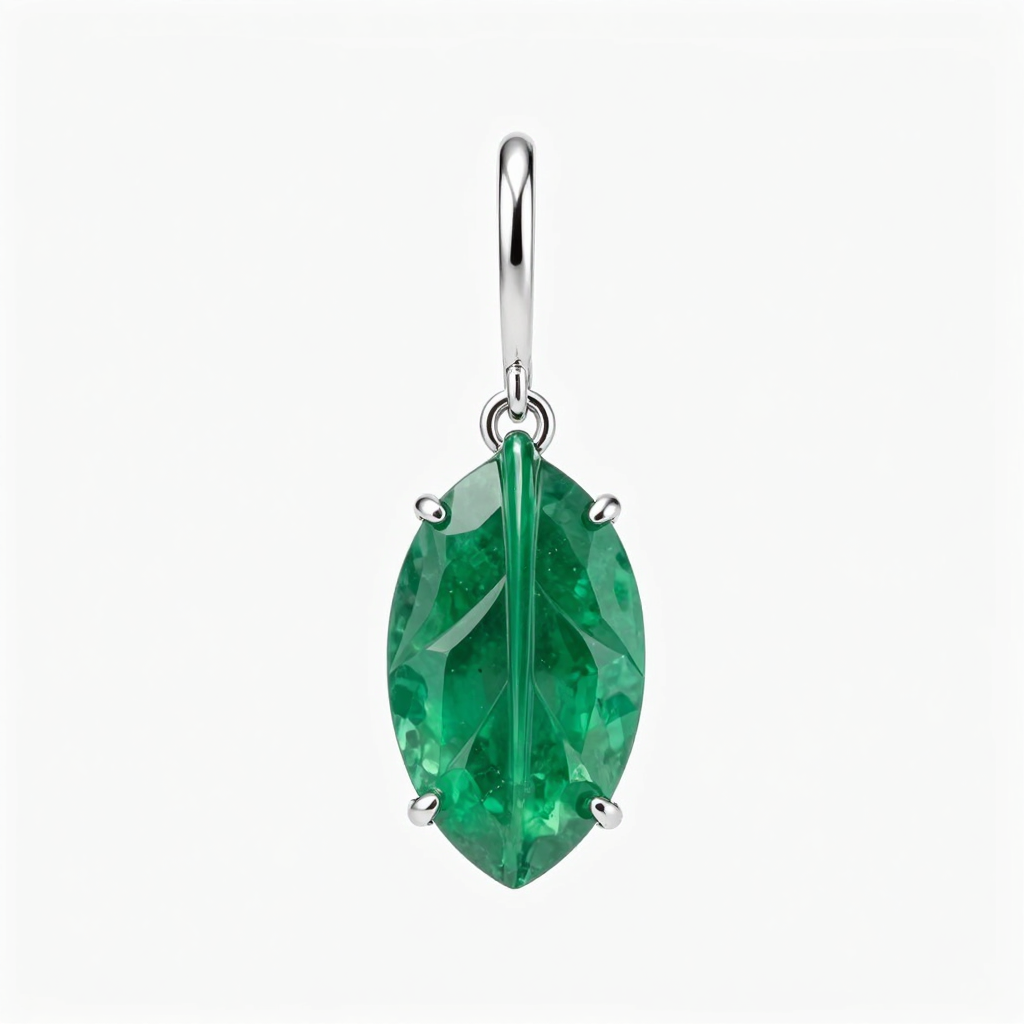 Emerald Leaf Drop Earrings