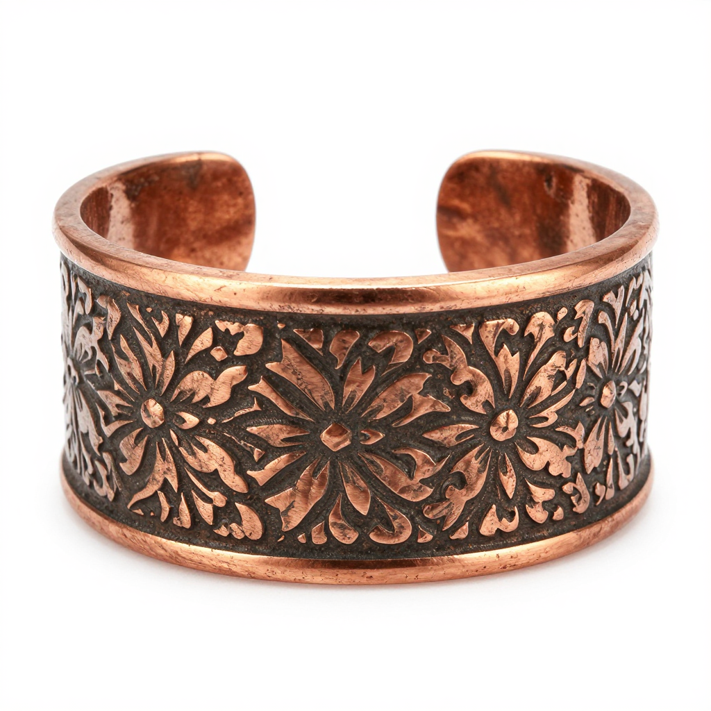 Copper Cuff with Etched Pattern