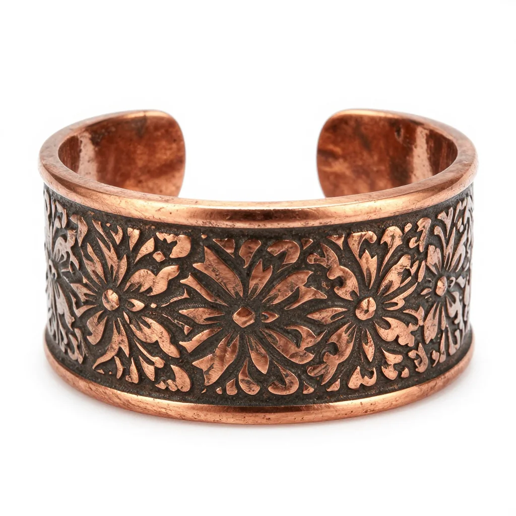 Copper Cuff with Etched Pattern