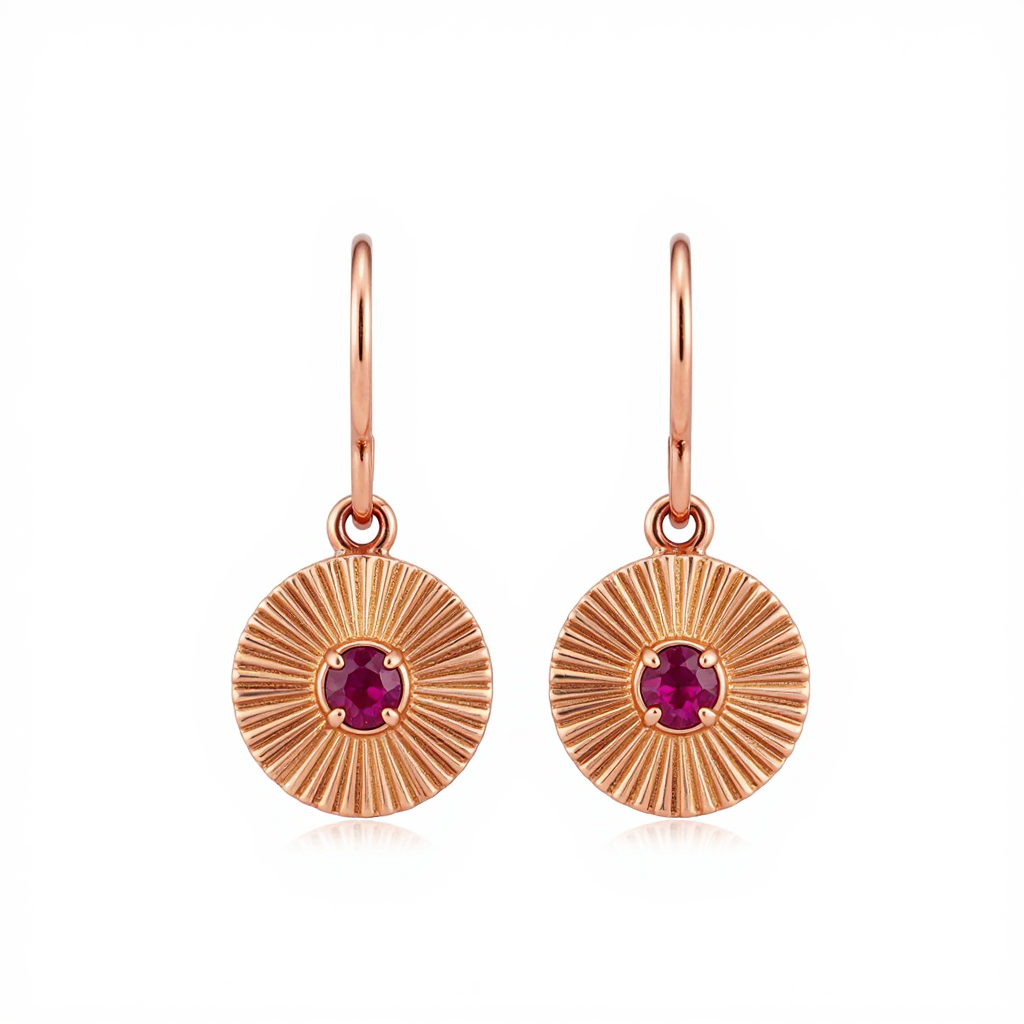 Copper Sun Drop Earrings