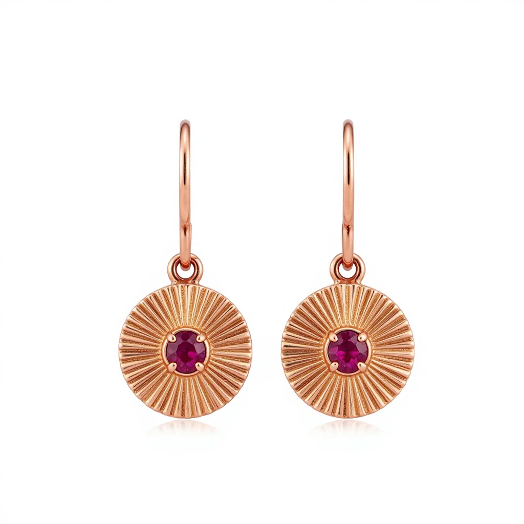 Copper Sun Drop Earrings