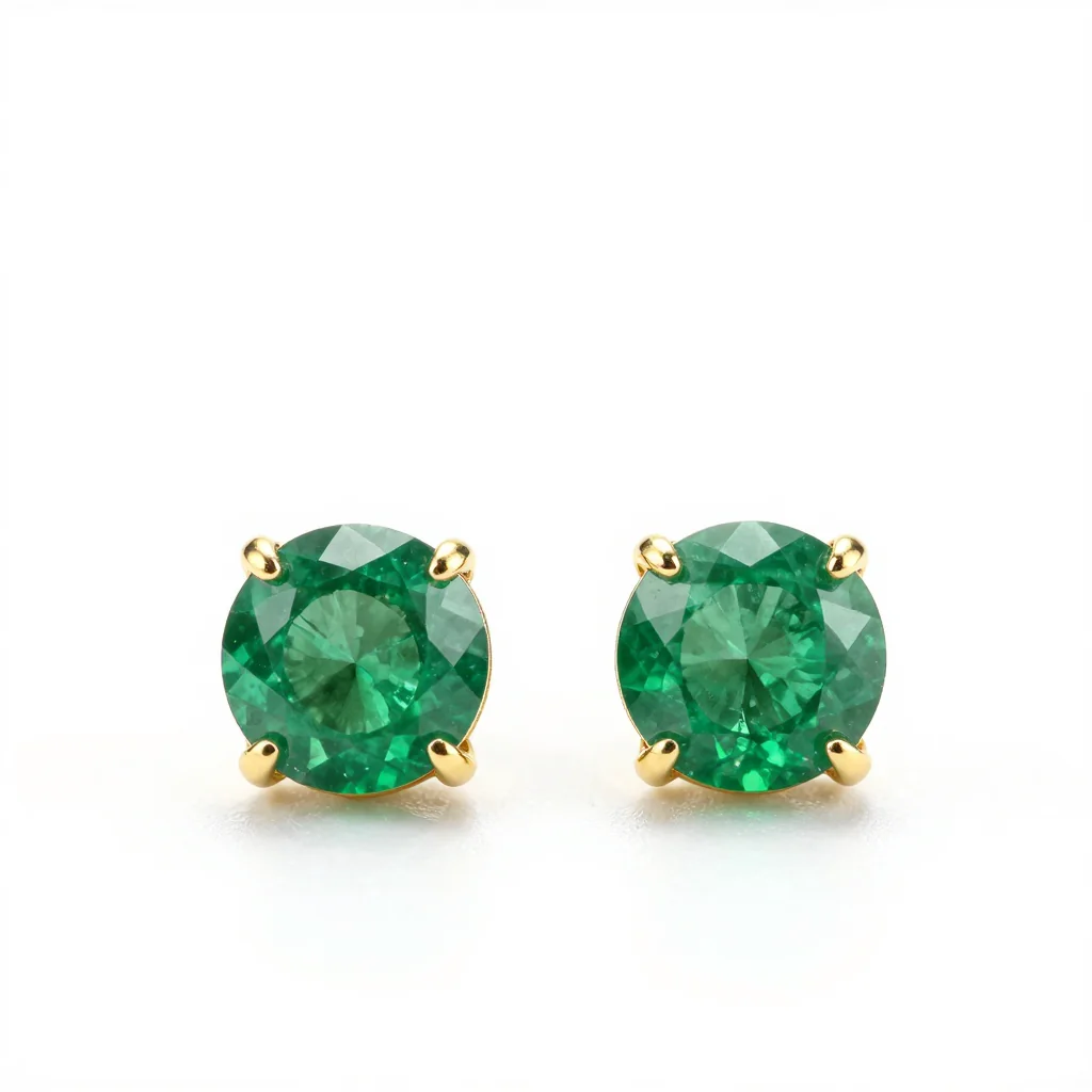 Emerald Stud Earrings in 18k Gold