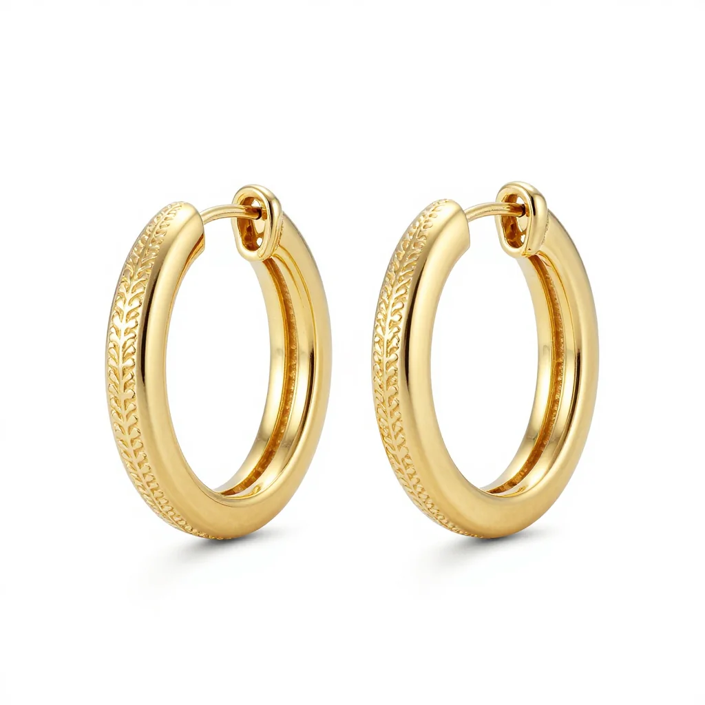 Retro Velvet Hoop Earrings in Matte Gold with 14k Gold Velvet Finish