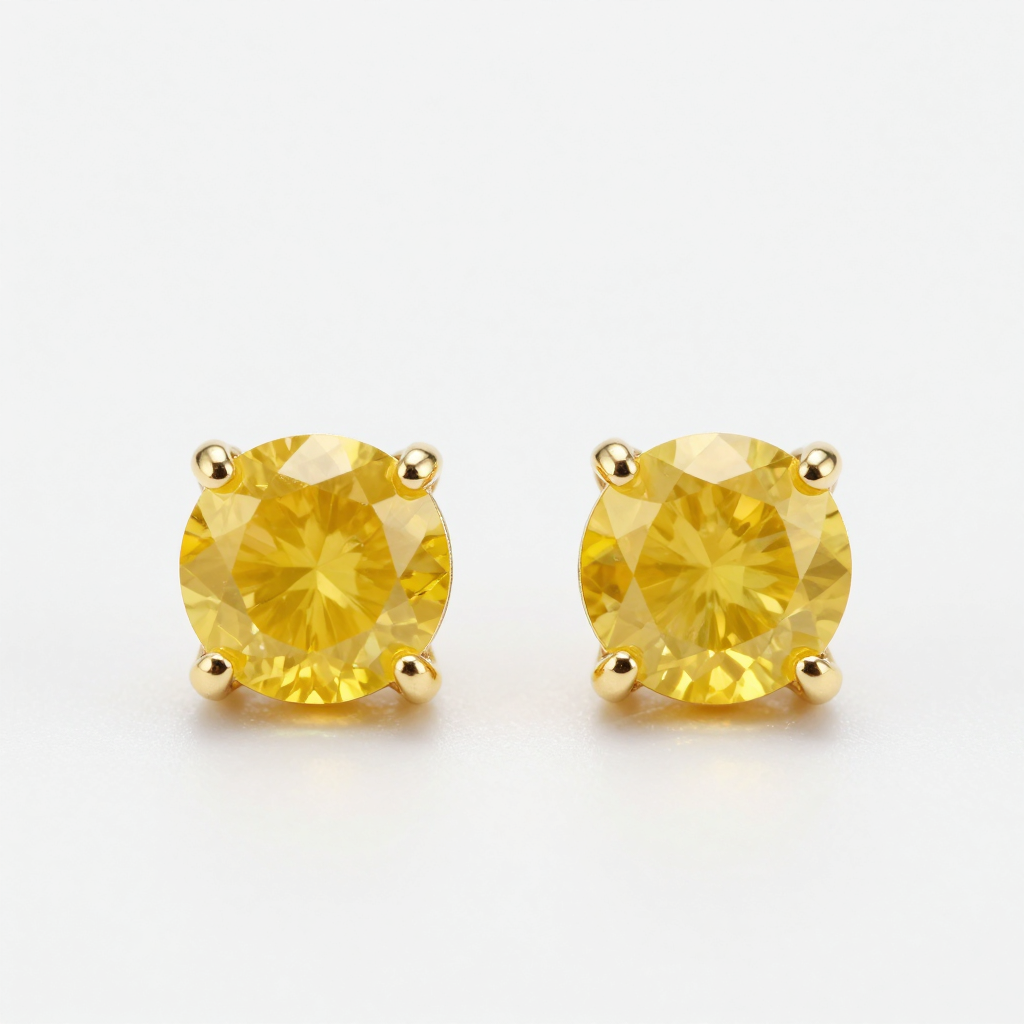 Yellow Sapphire Stud Earrings in Gold