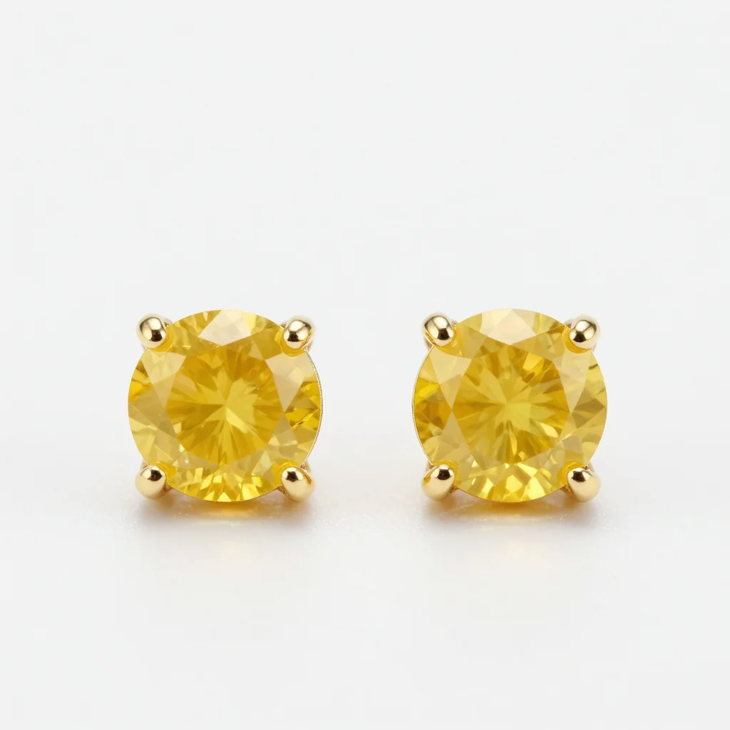 Yellow Sapphire Stud Earrings in Gold