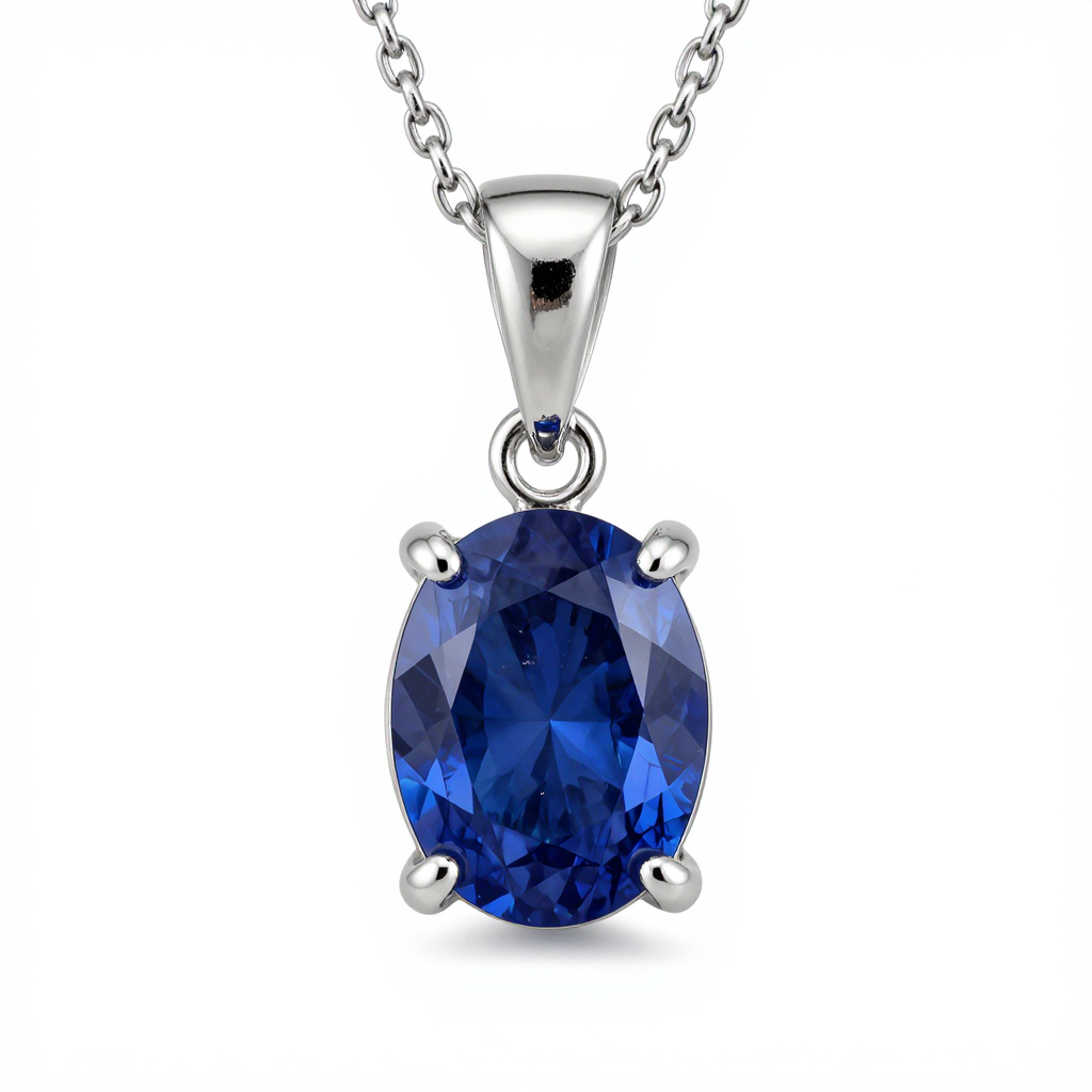 Sapphire & Silver Wedding Pendant