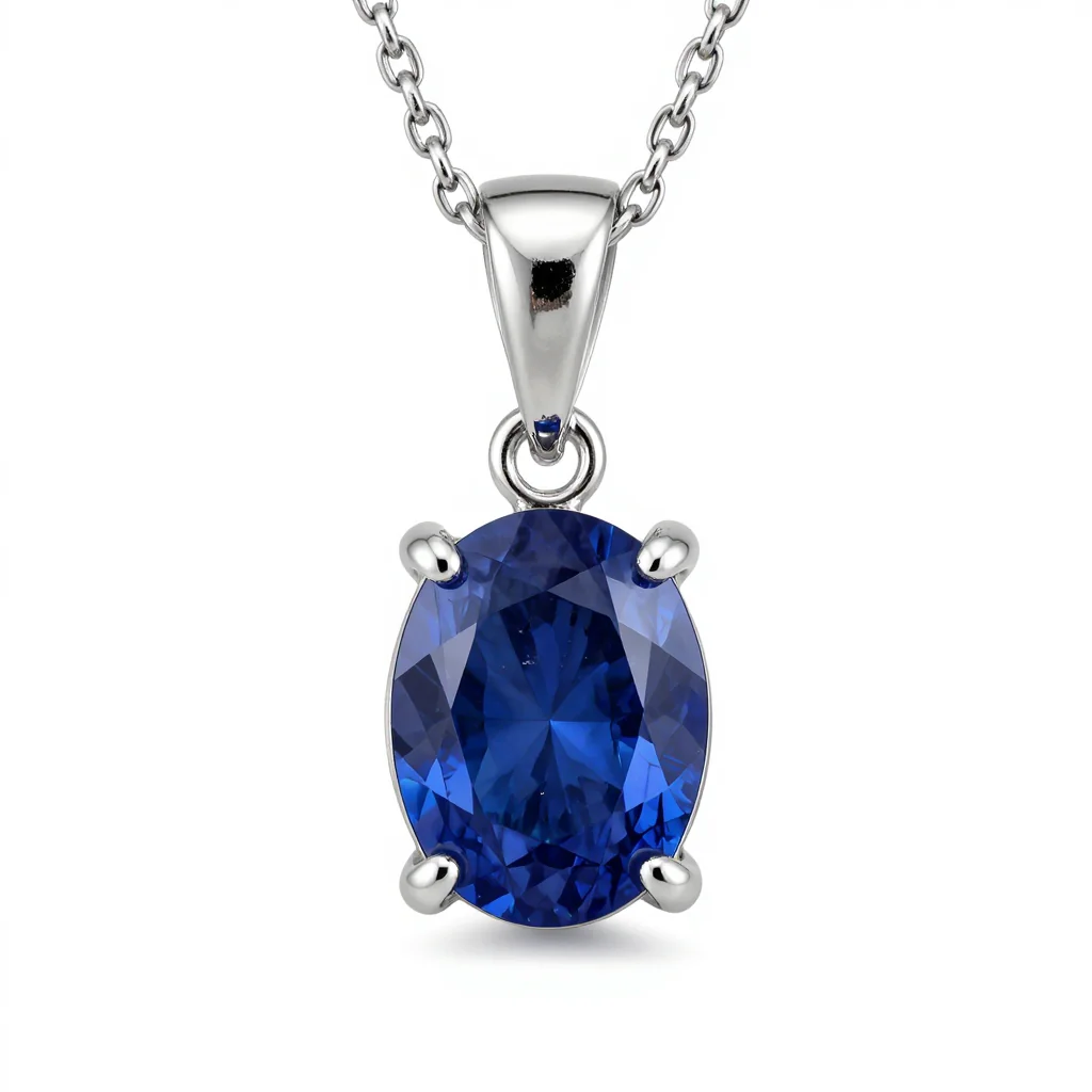 Sapphire & Silver Wedding Pendant