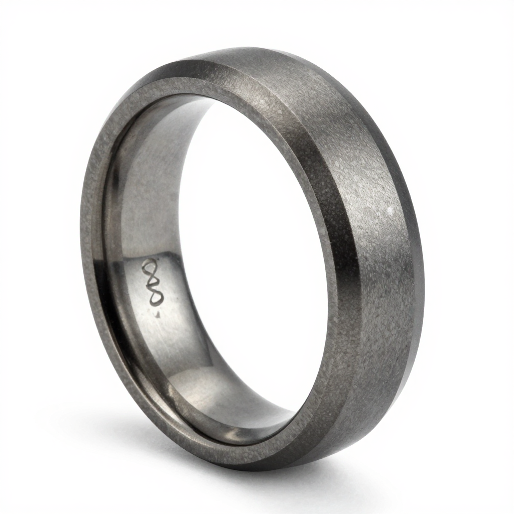Titanium Infinity Symbol Wedding Band for Men and Women in Industrial Style