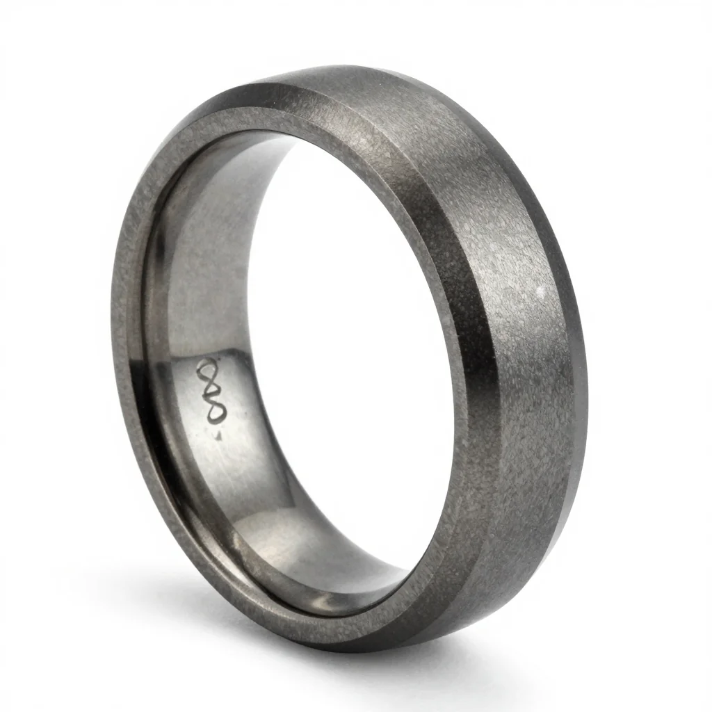 Titanium Infinity Symbol Wedding Band for Men and Women in Industrial Style