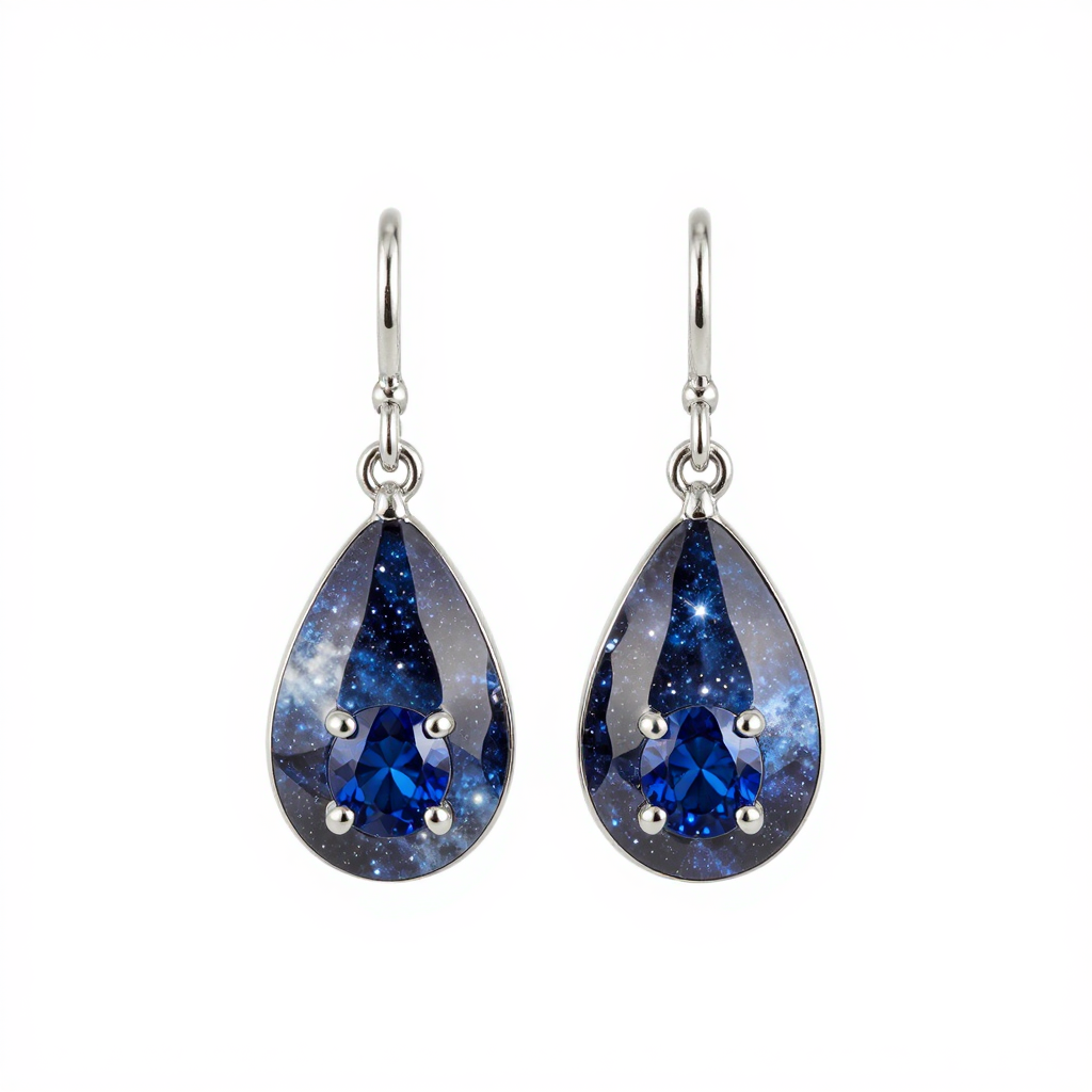 Silver Nebula Drop Earrings