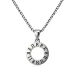 Ancient Bond Wedding Chain with Engraved Runes and Circular Pendant - 1