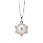 Pearl Lotus Drop Earrings - 1
