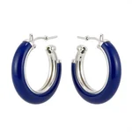 Ceramic and Silver Hoop Earrings - 1