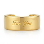 Gold-Plated Cuff with Engraved Script - 1