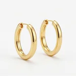 Retro Velvet Hoop Earrings in Matte Gold with 14k Gold Velvet Finish - 2