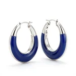Ceramic and Silver Hoop Earrings - 2