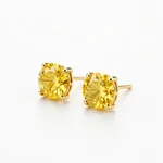 Yellow Sapphire Stud Earrings in Gold - 2
