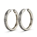Tribal Pattern Hoop Earrings - 2