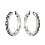 Tribal Pattern Hoop Earrings - 1