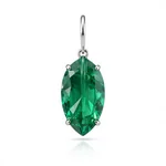 Emerald Leaf Drop Earrings - 2
