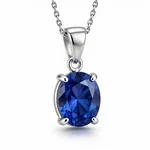 Sapphire & Silver Wedding Pendant - 2