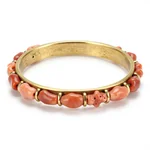Coral and Brass Bangle - 2