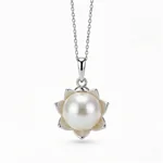 Pearl Lotus Drop Earrings - 2