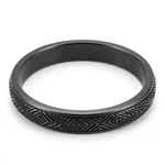 Blackened Steel Bangle with Etched Pattern - 1