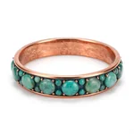 Copper Bangle with Turquoise and Jade Inlay - 2