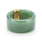 Natural Jade Cuff with Brass Fastening - 2