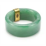 Natural Jade Cuff with Brass Fastening - 1