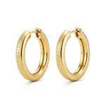 Retro Velvet Hoop Earrings in Matte Gold with 14k Gold Velvet Finish - 1