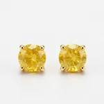 Yellow Sapphire Stud Earrings in Gold - 1