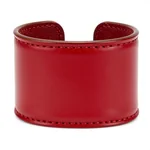 Coral Red Leather Cuff - 2