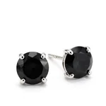 Black Diamond Stud Earrings in Platinum - 2