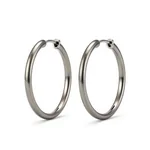 Sleek Titanium Hoop Earrings - 1