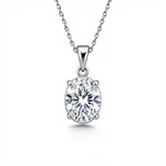 Modern Oval Diamond Pendant - 1