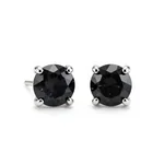 Black Diamond Stud Earrings in Platinum - 1