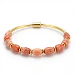 Coral and Brass Bangle - 1