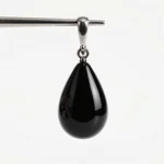 Obsidian Drop Earrings for Women - Dark Mysterious Gothic Style with Silver Accents - 2