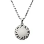 Ancient Bond Wedding Chain with Engraved Runes and Circular Pendant - 2